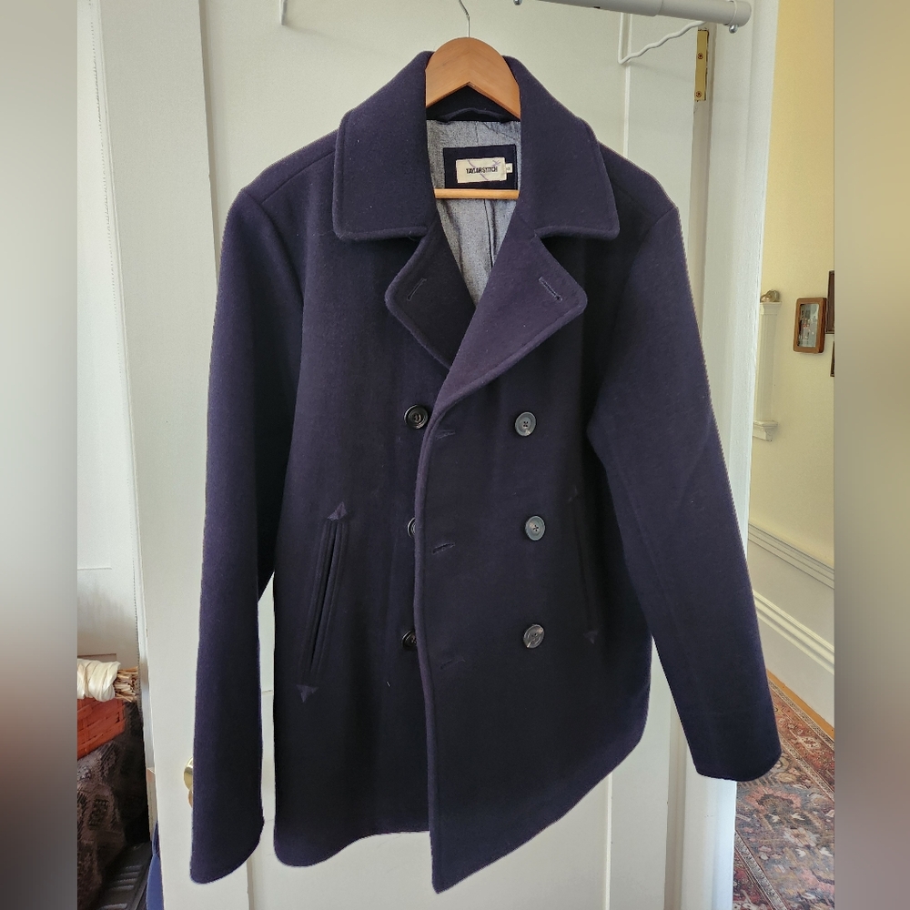 Taylor Stitch The Mariner Coat Men's Navy Peacoat - Picture 4 of 4
